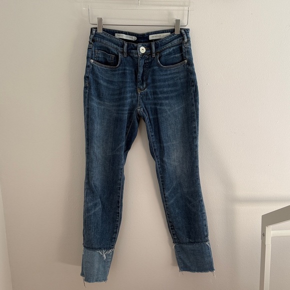 Pilcro and the Letterpress High Rise Skinny Color Block Ankle Jean women’s 27 - Picture 2 of 11